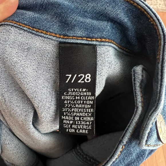 Denim button front mini skirt size 28 with stretch - Picture 4 of 5